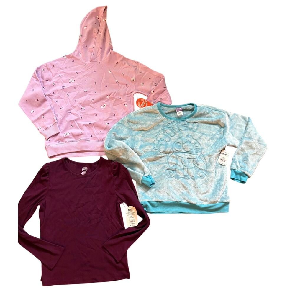 Girls XL 14/16 - 3 pc Winter Clothes Lot 2 sweatshirts and a Waffle Knit NWT